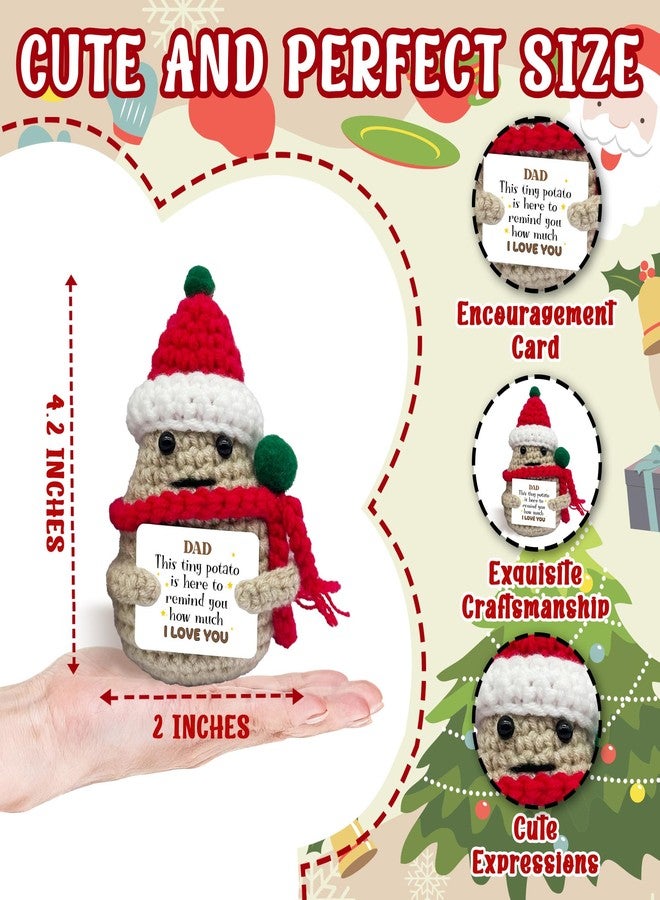 Bgohrd Christmas Crochet Potato Gifts, Handwoven Knitting Doll for Dad Men, Funny Cute Doll with Card, Emotional Presents, Christmas Party Decorations -C03 - Image 2